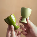 Creative tall round egg cup stylish colorful kiln-turned ceramic egg holder cup restaurant home practical egg bottom base