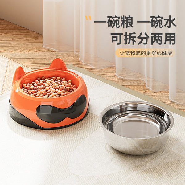 Cross-border pet products, pet bowls, cat bowls, portable and easy to clean, dual-purpose eating utensils, suitable for feeding small pet cats