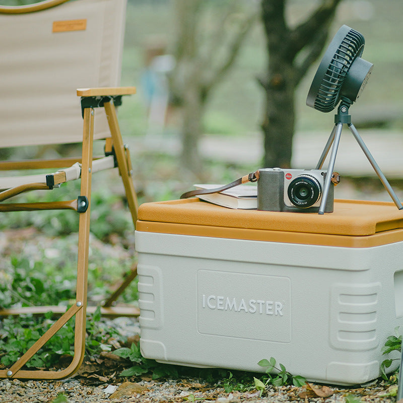 Ice master 30l ivory white outdoor camping cooler box, pu car ice box, refrigerated box for picnics and commercial use