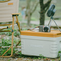 Ice master 30l ivory white outdoor camping cooler box, pu car ice box, refrigerated box for picnics and commercial use