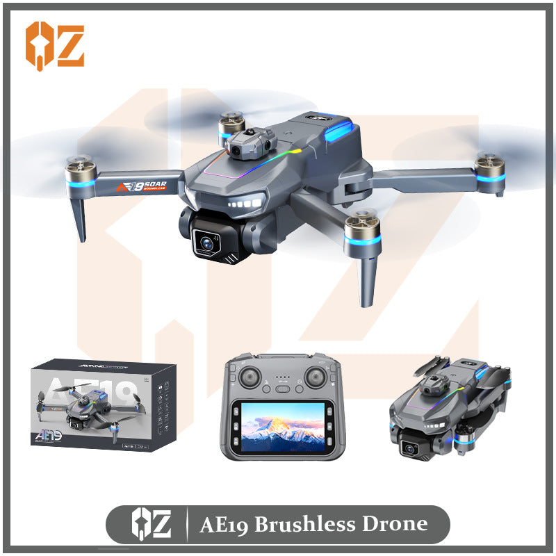 Ae19 brushless drone with large screen remote control, obstacle avoidance, optical flow positioning, long endurance, and high-definition aerial photography