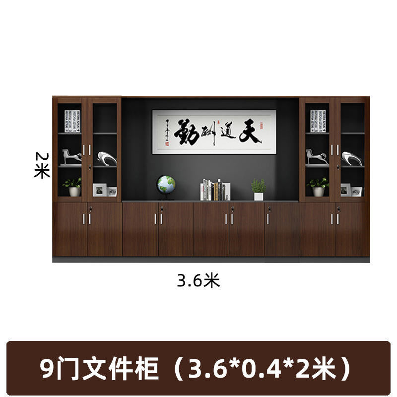 Company office cabinet wooden floor-standing file cabinet file cabinet background cabinet information cabinet wooden board storage cabinet bookcase high cabinet
