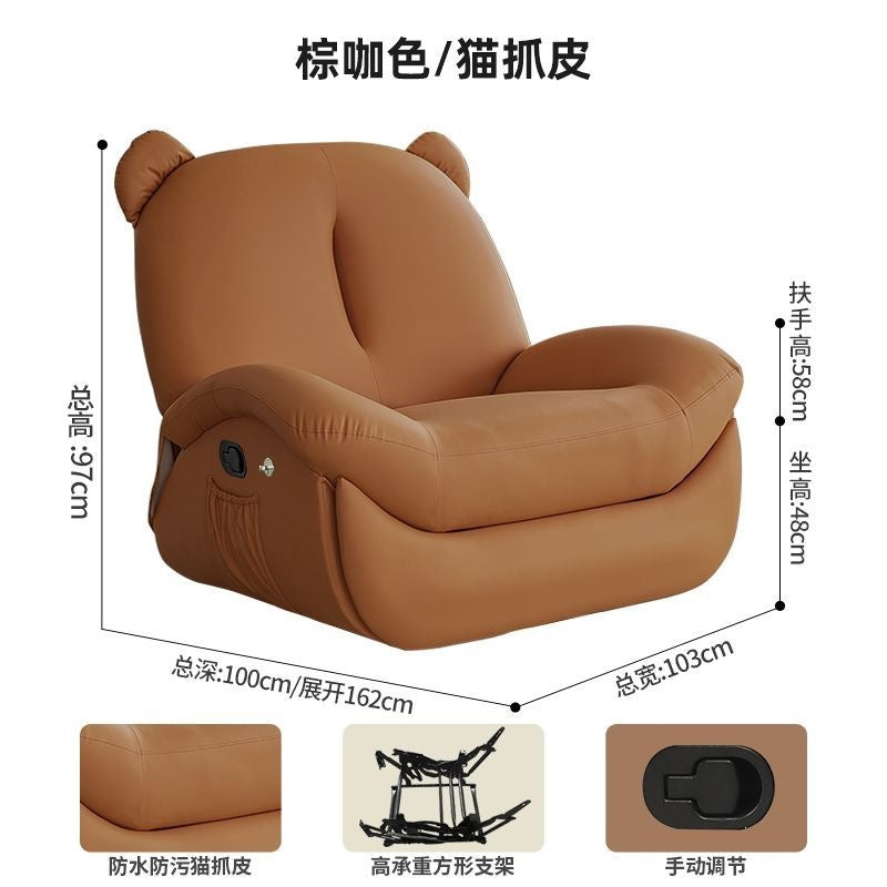 Electric sofa multifunctional creative bear single sofa chair casualfor homeliving room reclining sleeper lazy rocking chair