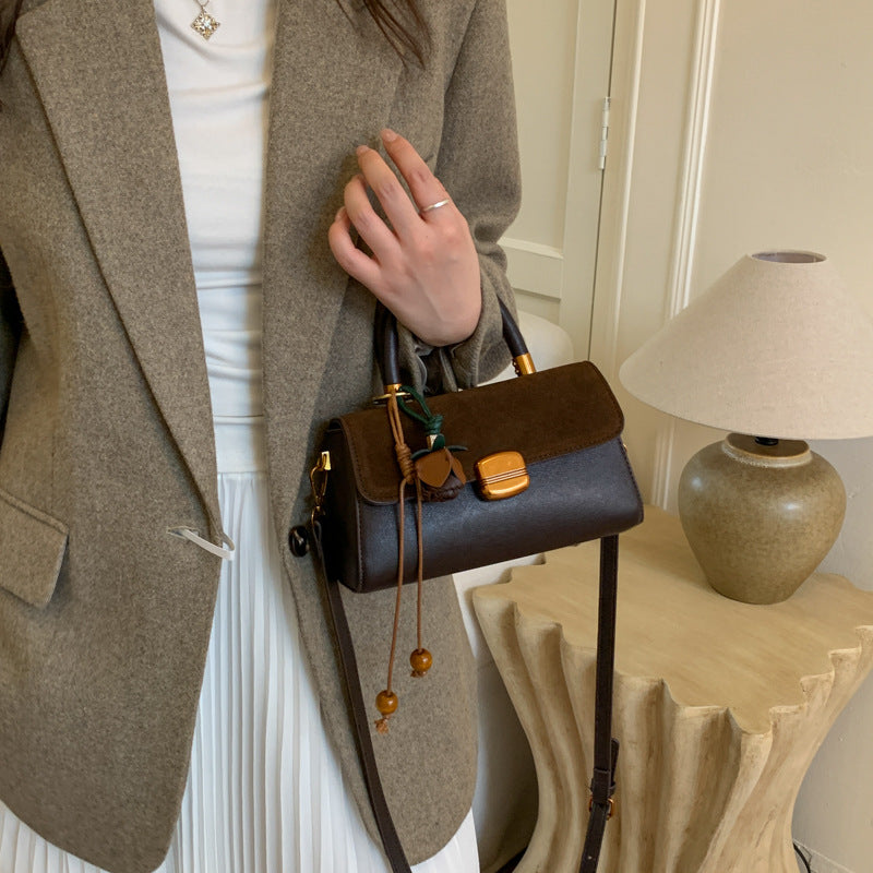 new 2025 autumn shoulder bag - minimalist and stylish small square bag in trendy "maillard" colors - versatile crossbody bag