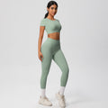 European and american nude feel brushed solid color yoga outfit set - quick-dry, breathable, 8-piece running & fitness activewear set for women