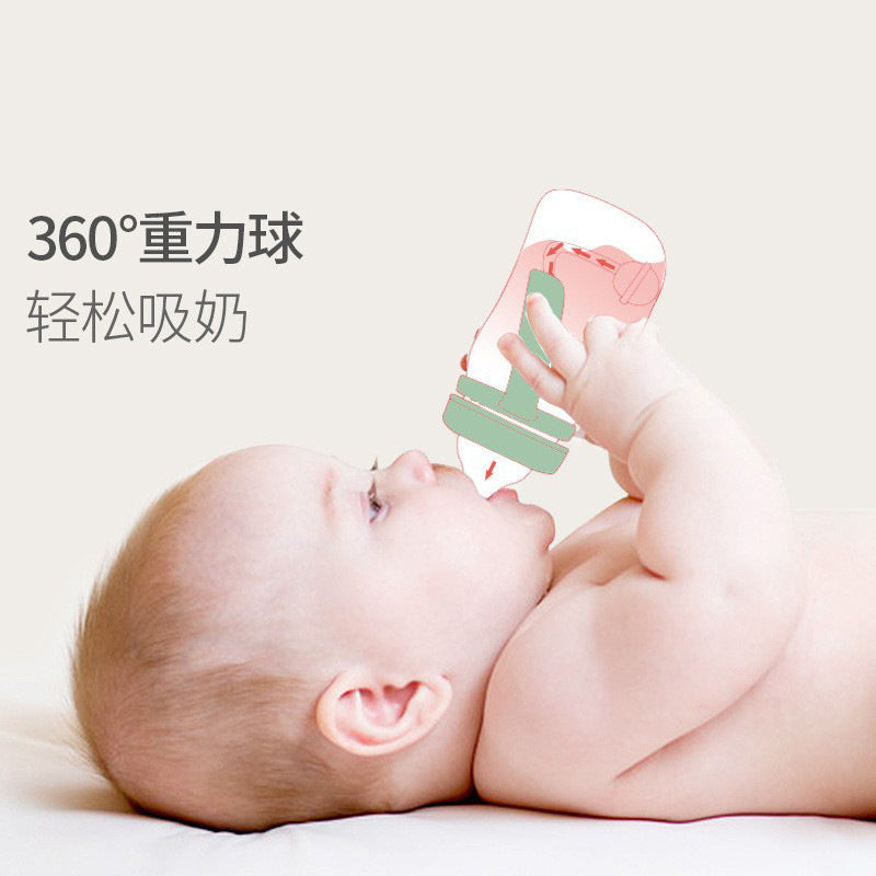 Bao hui bbet baby ppsu bottle wide neck penguin baby plastic bottle drop-resistant with handle straw oem