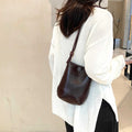 Top grain leather 2025 new women's bag casual versatile genuine leather handbag vintage shoulder crossbody bag fashion phone bag