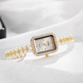 Ouki retro vintage chanel-style pearl bracelet watch - women's elegant, niche, and fashionable chain watch in gold