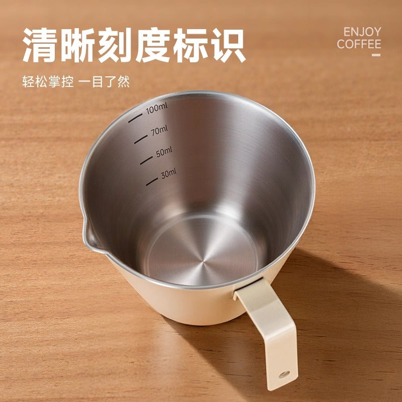 Coffee liquid extraction cup stainless steel measuring cup with scale liquid cup latte art cup milk foam cup coffee cup coffee utensils