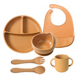 best-selling baby feeding set, including silicone plate, bowl, and spoon for infant food. wholesale children's feeding utensil set