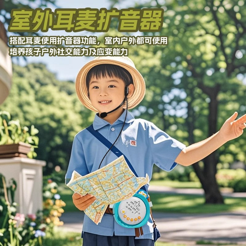 Kids' bee speaker - bluetooth connected karaoke headset with voice changer, sound effects, and educational toy features
