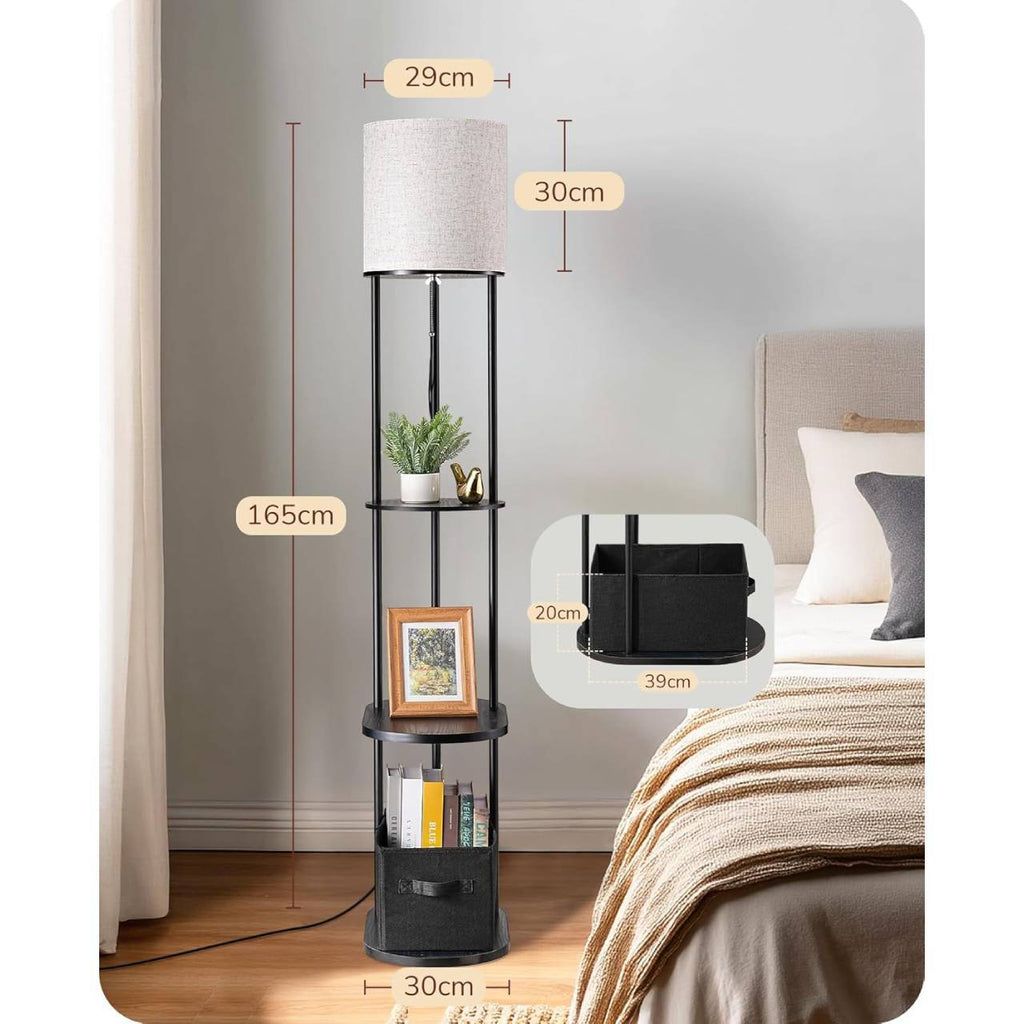 Cross-border floor lamp with charging port, storage box, atmosphere lamp, living room shelf lamp, bedroom bedside lamp, study desk lamp