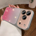 Crystal lens large window gradient glitter suitable for iphone17promax mobile phone case apple 15 high-end case