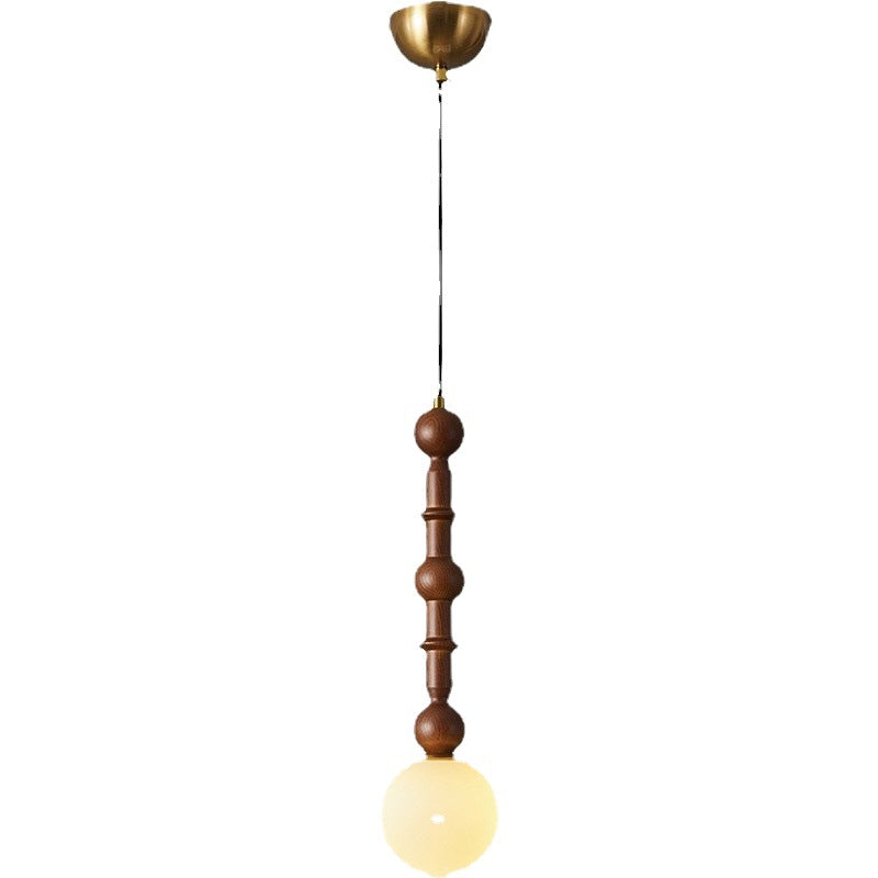 [Strict selection] Ash wood glass single-head bedside small chandelier medieval wabi-sabi wind master retro American bar counter