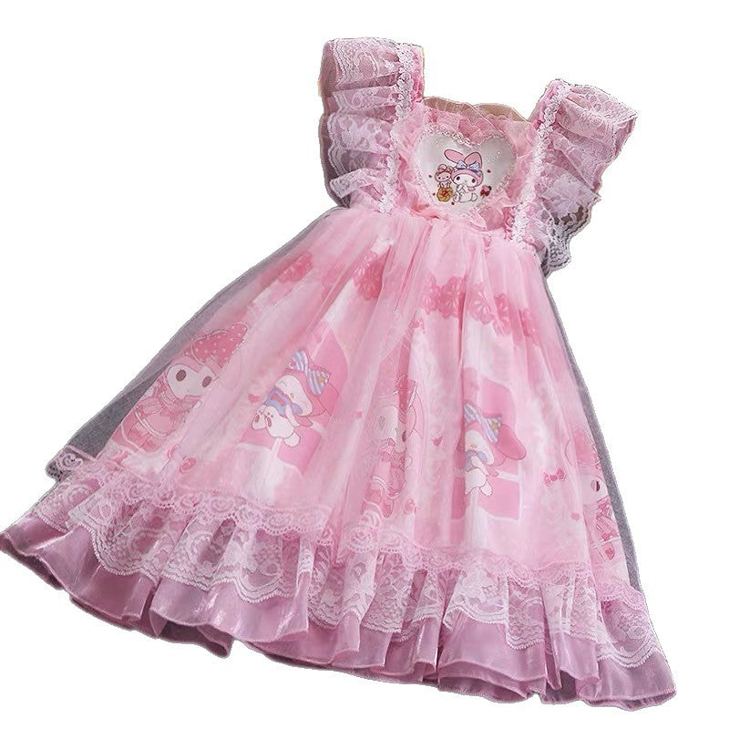 Girls' summer dress  new collection: kids' mesh princess dress, sweet baby girl tulle dress, cute skirt