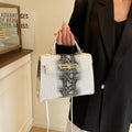 new arrival bag women's fashion crocodile pattern embossed square satchel bag kelly bag elegant shoulder women's crossbody bag
