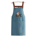 Apron waterproof oil-proof men's and women's kitchen cooking apron solid color casual strap big pocket restaurant work clothes plus
