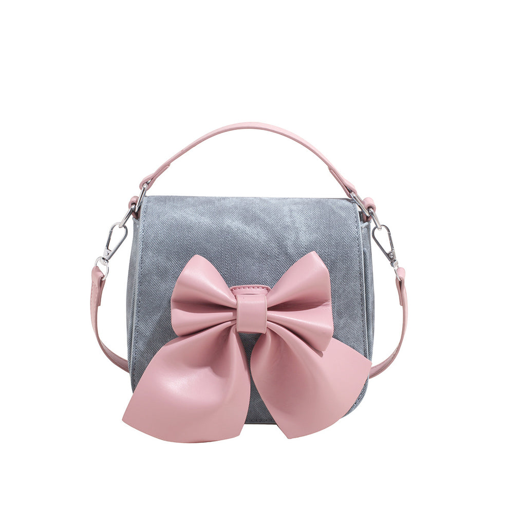 Foreign trade cute girl bow bag women's 2025 summer new versatile casual small square bag shoulder messenger bag