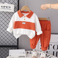 Boys' korean style new autumn/winter fleece-lined set - trendy printed boy's fashionable sweatshirt and sweatpants two-piece outfit