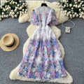 Frenchretro socialiteclassy sense of heavy industrycut out water-soluble lacedress women's waist slimming lookelegant long skirt