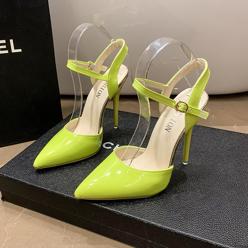 2026 european and american fashion high heels - new summer collection: stiletto heels, pointed toe, stylish and sexy, plus size available, buckle closure women's high heels