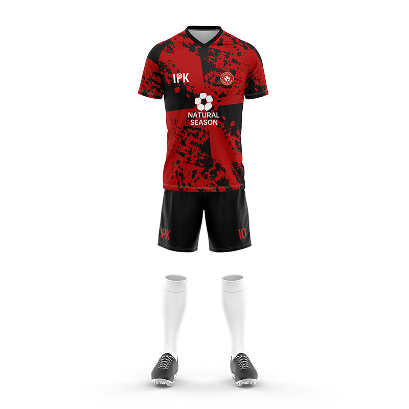 2025 new football jersey set men's football jersey team game jersey short-sleeved sports training jersey customization