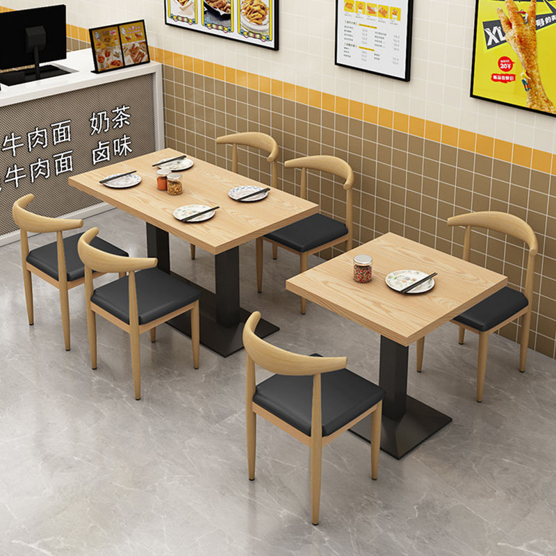 Thickened snack table and chair noodle shop hotel breakfast catering snail powder snack milk tea dessert shop barbecue table and chair combination