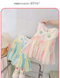 Baby girl summer new dress  new fashion gradient sweet princess style dress girls summer outfit