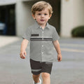 hot-selling children's short-sleeved shirt set, casual shirt set, summer simple stripes, dropshipping available