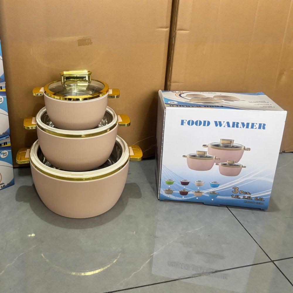 hot-selling factory direct sales fresh-keeping lunch box thermal insulation bucket golden handle high-end stainless steel thermal insulation pot three-piece combination