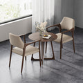 Italian normcore backrest chair scandinavian solid wood leather art negotiation chair designer style for home house study dining room dining chair
