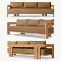 Outdoor teak sofa furniture for villas and hotels - solid wood, sun & rain resistant, teak outdoor patio sofa