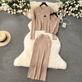 Xiaoxiangfengsuit early spring wear short vest easiest for matchknittingcardigan double-breasted skirtelegant three-piece set