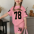 wholesale girls' short-sleeve and shorts sets, fashionable spring, summer, and autumn outfits for girls