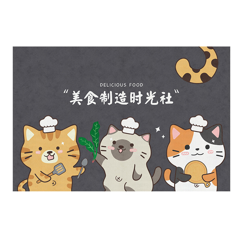 Kitchen floor mat non-slip oil-proof wipeable no-wash carpet foot pad waterproof pvc wipeable stain-resistant whole floor for home