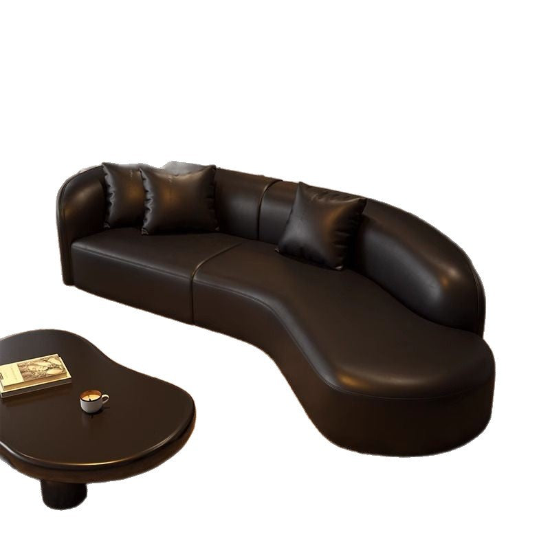 Black retro sofa small apartment popular curved clothing store rest area reception light luxury office reception and negotiation