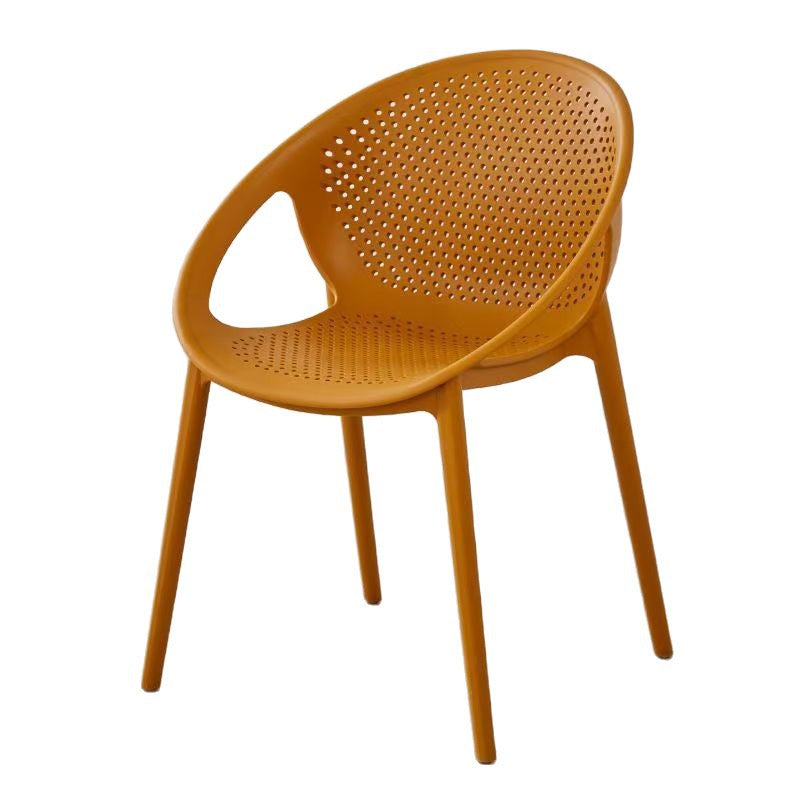 Scandinaviancut out dining table and chairs stackable dining chairs casual outdoor waiting chair for home plastic back chair small apartment