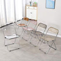 Custom acrylic dining chair - premium foldable outdoor leisure plastic backrest chair for cross-border export