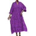 cross-border e-commerce women's fashion: european and american summer new arrivals - stylish v-neck printed loose plus size maxi dress