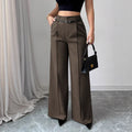 fashionfall and winternew arrivalladies casualelegantwork clothinghigh waistloosestraight-legpants suit pants