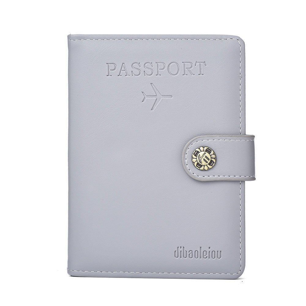 New Fashion Buckle Boarding Pu Leather ID Bag Aircraft Travel Passport Book Protective Case Multifunctional Passport Bag