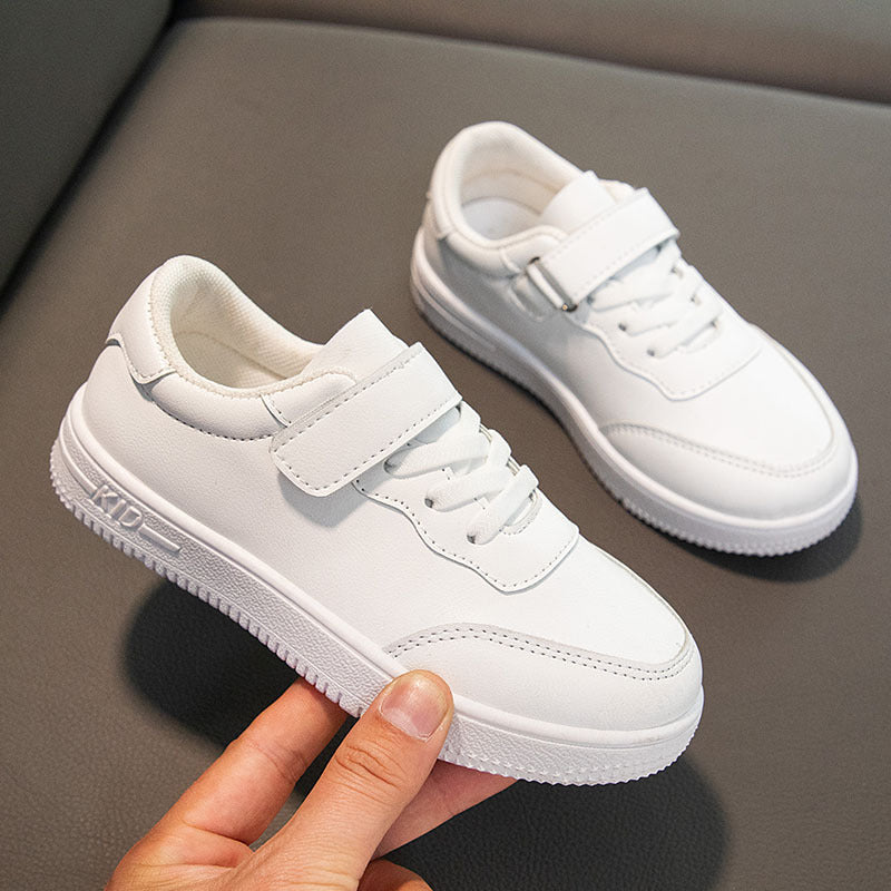 Children's school performance small white shoes Velcro soft-soled sports shoes spring and autumn boys and girls low-top casual shoes