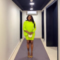 European and american cross-border women's fashion  winter new arrival: solid color asymmetrical long sleeve crew neck bodycon sexy mini dress