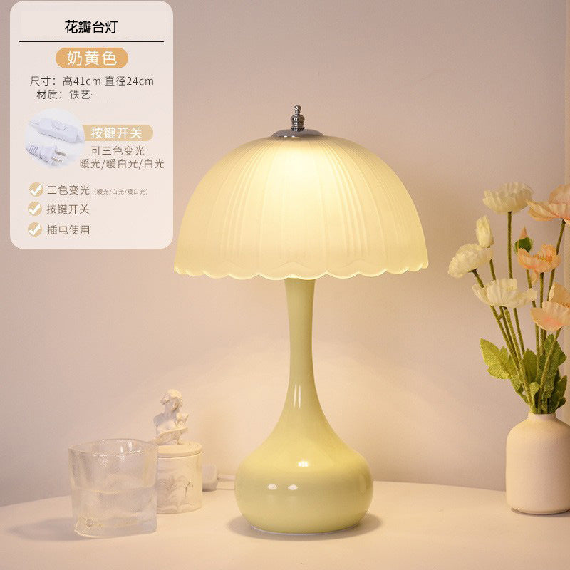 Table lamp bedroom bedside table lamp 2025 new light luxury classy modern french master bedroom romantic cream style night light