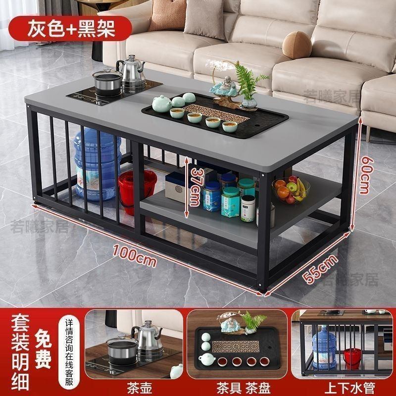 Tea table casual small apartment coffee table small tea table living room fully automatic simple tea making all-in-one table for home kung fu coffee table