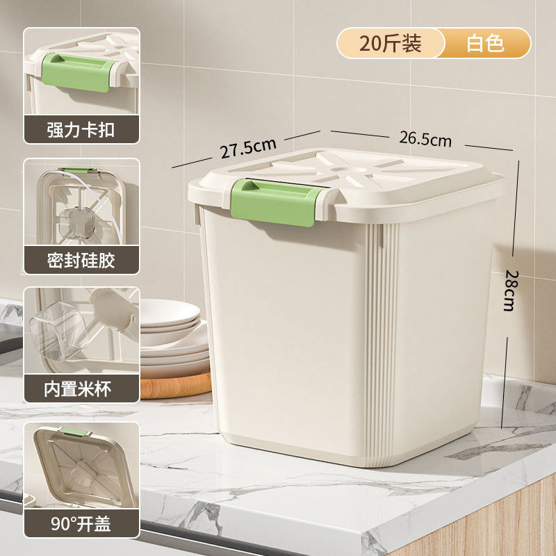 Rice bucket for home kitchen sealed insect-proof moisture-proof rice storage box thickened rice storage tank flour storage barrel rice barrel