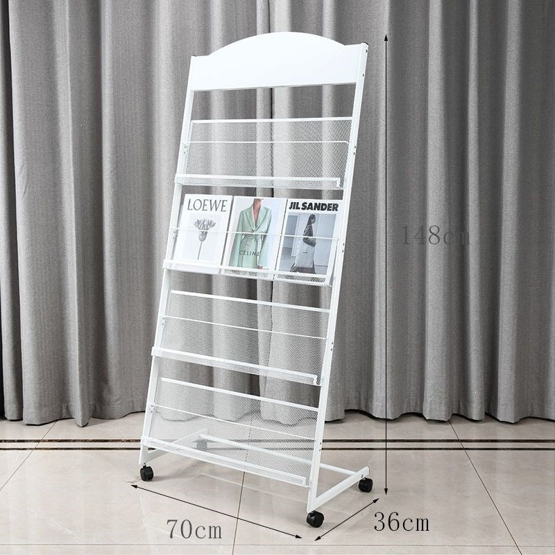 Floor magazine rack, newspaper rack, book rack, display rack, promotional material rack, single page rack, storage rack