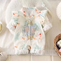 Baby spring & fall romper - 100-day & first birthday super cute princess style - chinese inspired autumn outfit - stylish double layer outdoor wear for baby girls
