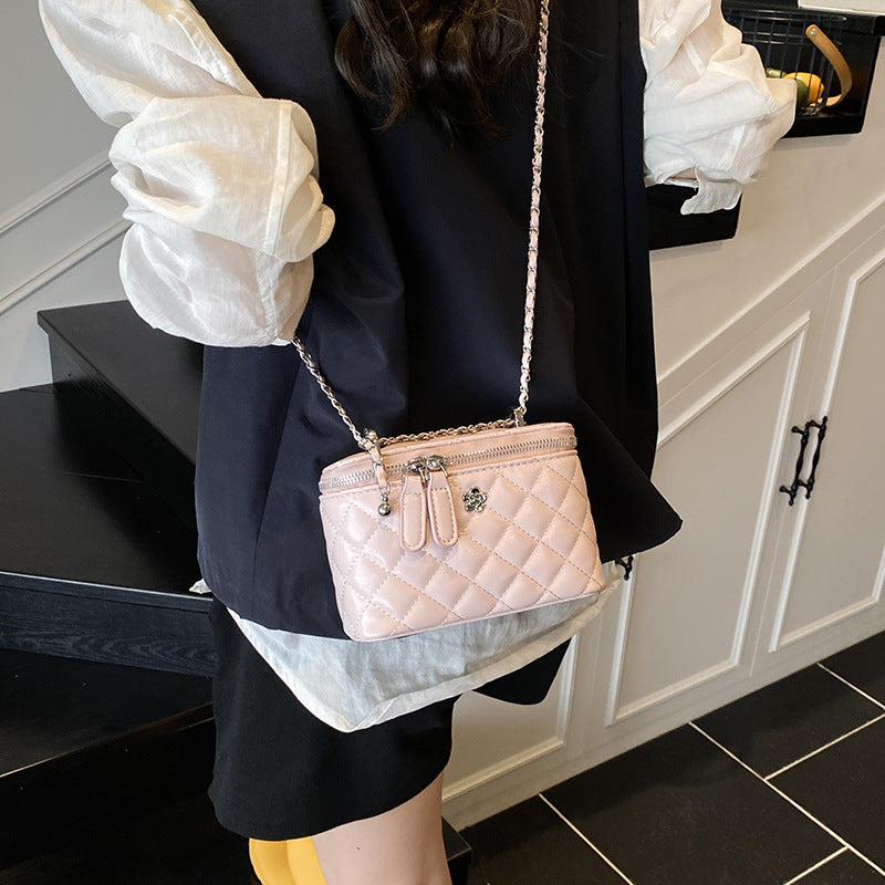 Foreign trade rhombus chain bag women's 2025 new summer niche shoulder messenger bag Korean version popular box bag