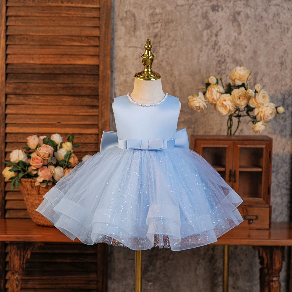 Summer girls' dresses: formal gowns, party dresses, and princess dresses for toddlers and big girls - sleeveless mesh tutu skirts for baby birthdays and special occasions